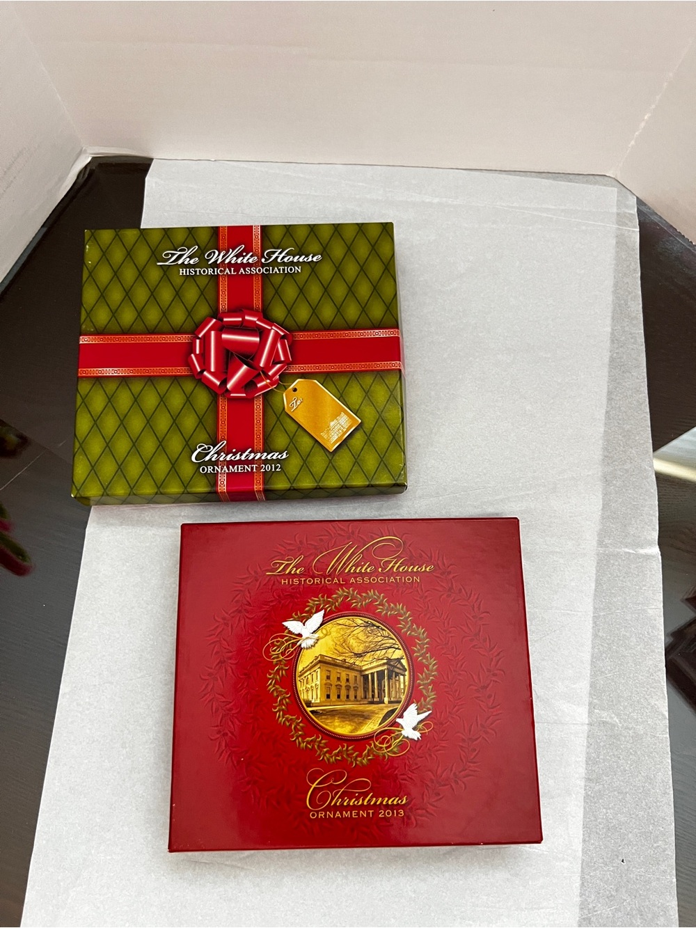Lot of Two Collectible The White House Christmas Ornaments 2012 & 2013